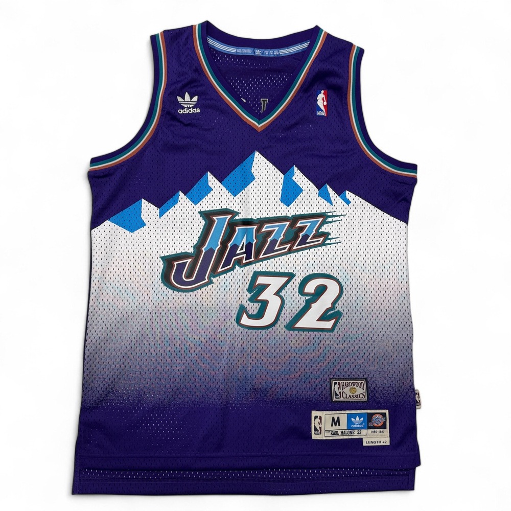 Adidas Utah Jazz Karl Malone #32 Jersey Mens Medium Hardwood Classics‎ Swingman